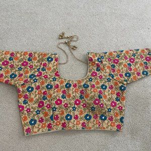 NEW] Indian Sari Saree Lehenga Blouse Gold XL